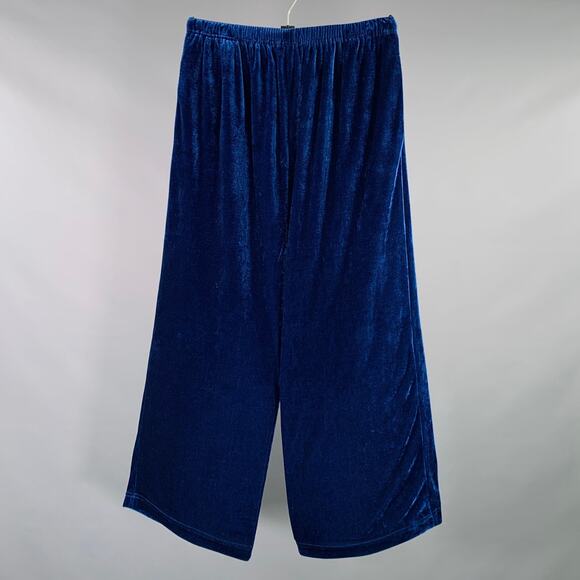 BALENCIAGA Size S Blue Velvet Polyester Blend Drop Crotch Casual Pants - Picture 1 of 5